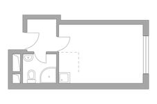 Планировка квартиры студии, 20,96 м2