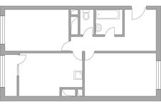 Планировка 2-комнатной квартиры, 53,22 м2