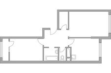 Планировка 2-комнатной квартиры, 57,48 м2