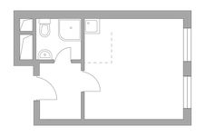 Планировка квартиры студии, 22,81 м2