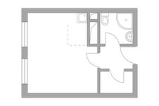 Планировка квартиры студии, 23,41 м2