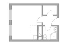 Планировка квартиры студии, 23,39 м2