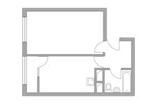 Планировка 1-комнатной квартиры, 40,14 м2