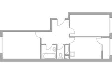 Планировка 2-комнатной квартиры, 53,56 м2