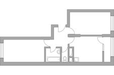 Планировка 2-комнатной квартиры, 51,8 м2