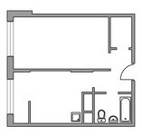Планировка 1-комнатной квартиры, 33,99 м2