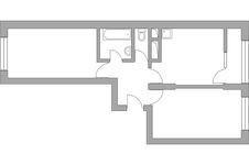Планировка 2-комнатной квартиры, 51,8 м2
