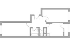 Планировка 2-комнатной квартиры, 54,37 м2