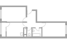Планировка 2-комнатной квартиры, 50,44 м2