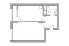 Планировка 1-комнатной квартиры, 39,6 м2