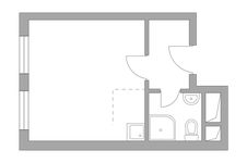Планировка квартиры студии, 23,25 м2