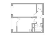 Планировка 1-комнатной квартиры, 35,94 м2
