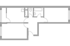 Планировка 2-комнатной квартиры, 50,47 м2