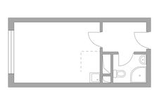 Планировка квартиры студии, 23,46 м2
