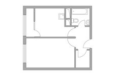 Планировка 1-комнатной квартиры, 34,49 м2