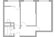 Планировка 2-комнатной квартиры, 49,58 м2