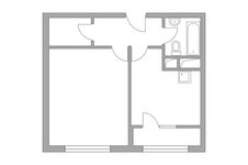 Планировка 1-комнатной квартиры, 40,27 м2
