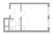 Планировка квартиры студии, 21,44 м2