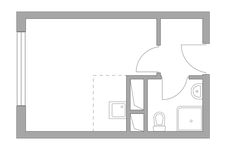 Планировка квартиры студии, 21,35 м2