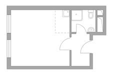 Планировка квартиры студии, 25,71 м2