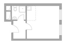 Планировка квартиры студии, 23,38 м2