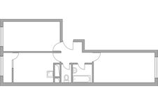 Планировка 2-комнатной квартиры, 51,46 м2