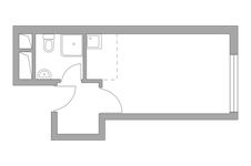 Планировка квартиры студии, 21,31 м2