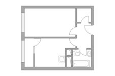 Планировка 1-комнатной квартиры, 33,11 м2