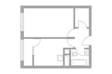 Планировка 1-комнатной квартиры, 33,29 м2