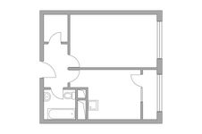 Планировка 1-комнатной квартиры, 35,45 м2