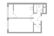Планировка 1-комнатной квартиры, 34,01 м2