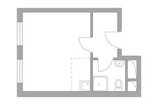 Планировка квартиры студии, 23,22 м2