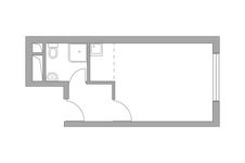 Планировка квартиры студии, 23,28 м2