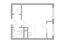 Планировка квартиры студии, 31,96 м2