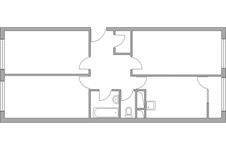 Планировка 3-комнатной квартиры, 71,84 м2