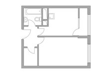 Планировка 1-комнатной квартиры, 33,96 м2