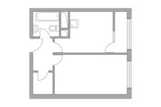 Планировка 1-комнатной квартиры, 33,44 м2