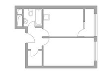 Планировка 1-комнатной квартиры, 34,25 м2