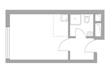 Планировка квартиры студии, 21,41 м2