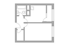 Планировка 1-комнатной квартиры, 33,61 м2