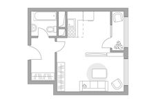 Планировка квартиры студии, 31,99 м2