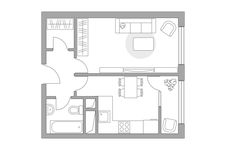 Планировка 1-комнатной квартиры, 34,06 м2