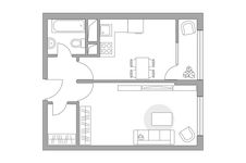 Планировка 1-комнатной квартиры, 39,98 м2