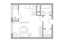 Планировка квартиры студии, 31,78 м2