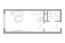 Планировка квартиры студии, 26,35 м2