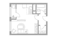 Планировка 1-комнатной квартиры, 31,93 м2