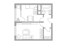 Планировка 1-комнатной квартиры, 36,75 м2