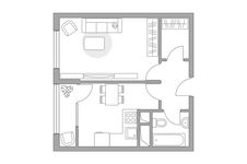 Планировка 1-комнатной квартиры, 36,75 м2