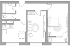Планировка 2-комнатной квартиры, 53,92 м2