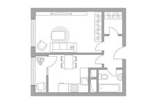 Планировка 1-комнатной квартиры, 32,59 м2